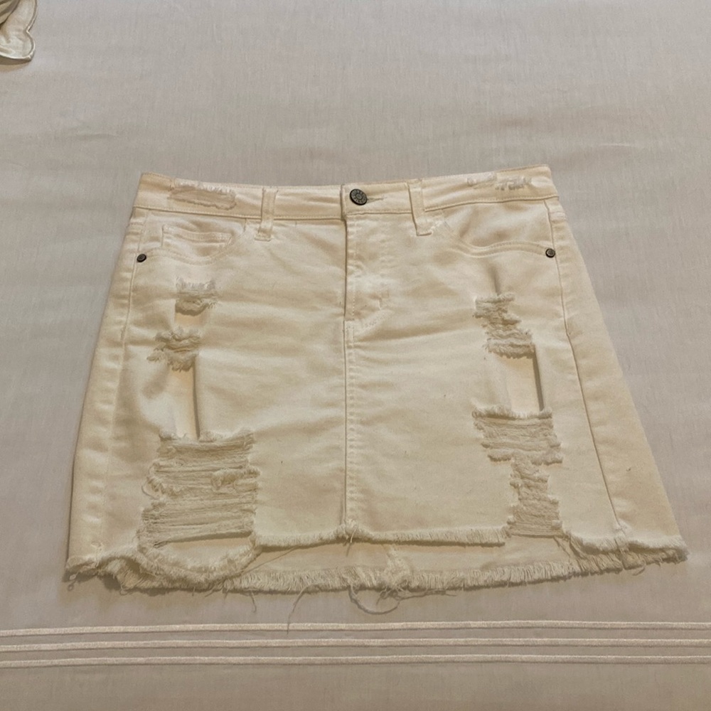 White ripped skirt